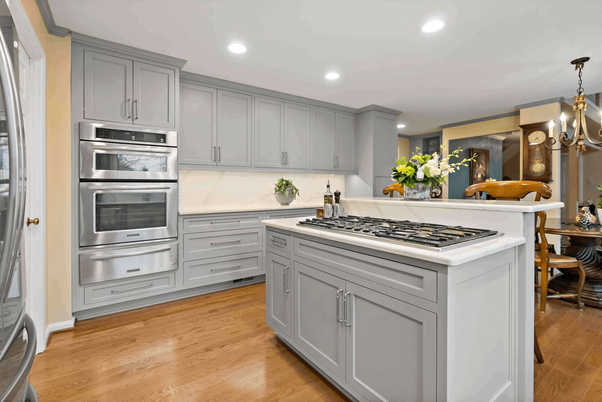 Spacious kitchen with ample storage cabinets