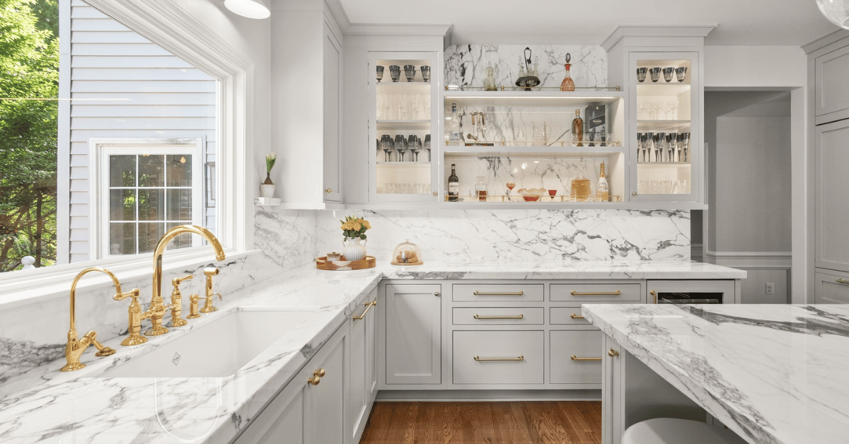 After: bright, white, remodeled kitchen
