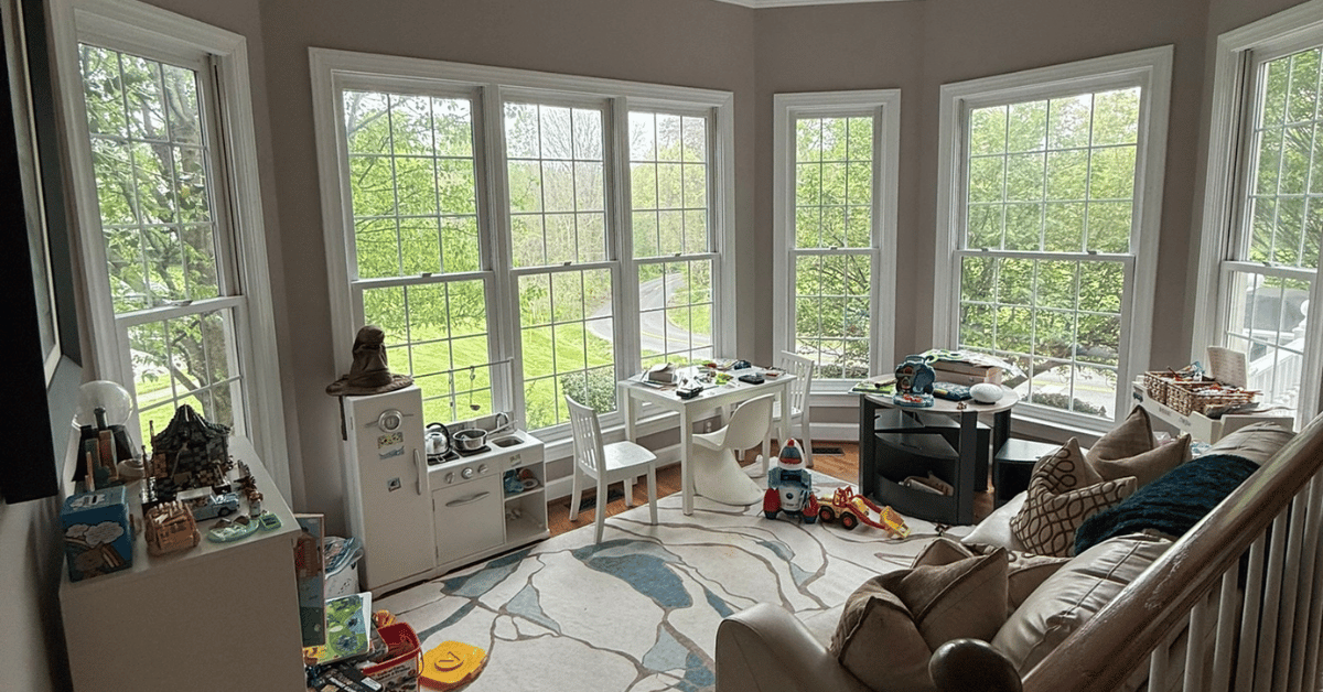 Before: cluttered overflow space