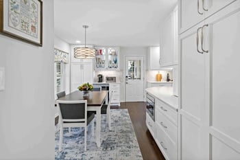 kitchen remodel in Annandale with dark hardwood floors