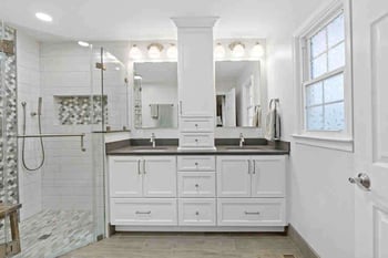 Annandale bathroom with double vanity and lots of storage