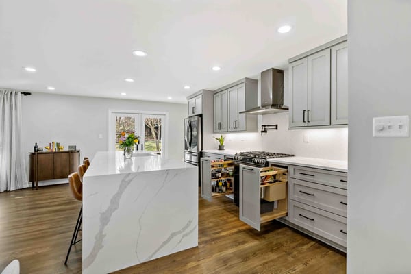 Custom cabinetry for storage opportunities in modern kitchen