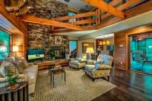 stone fireplace