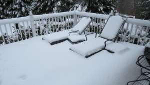 snowed in, deck