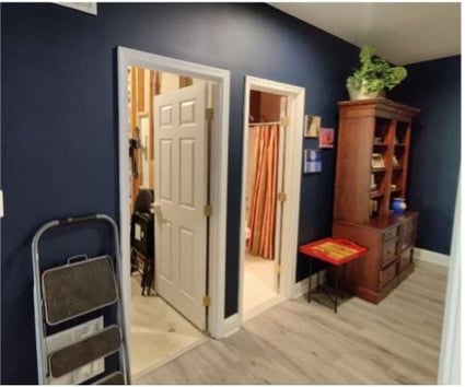 dark basement space before remodel