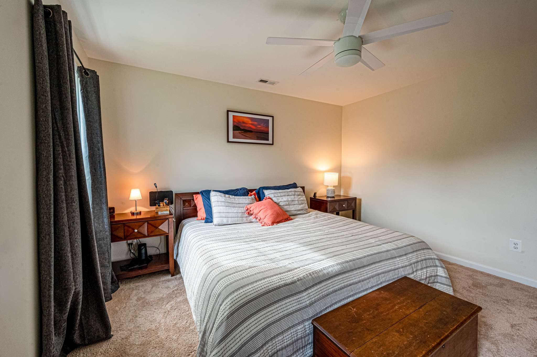 Simple ceiling fan in master bedroom