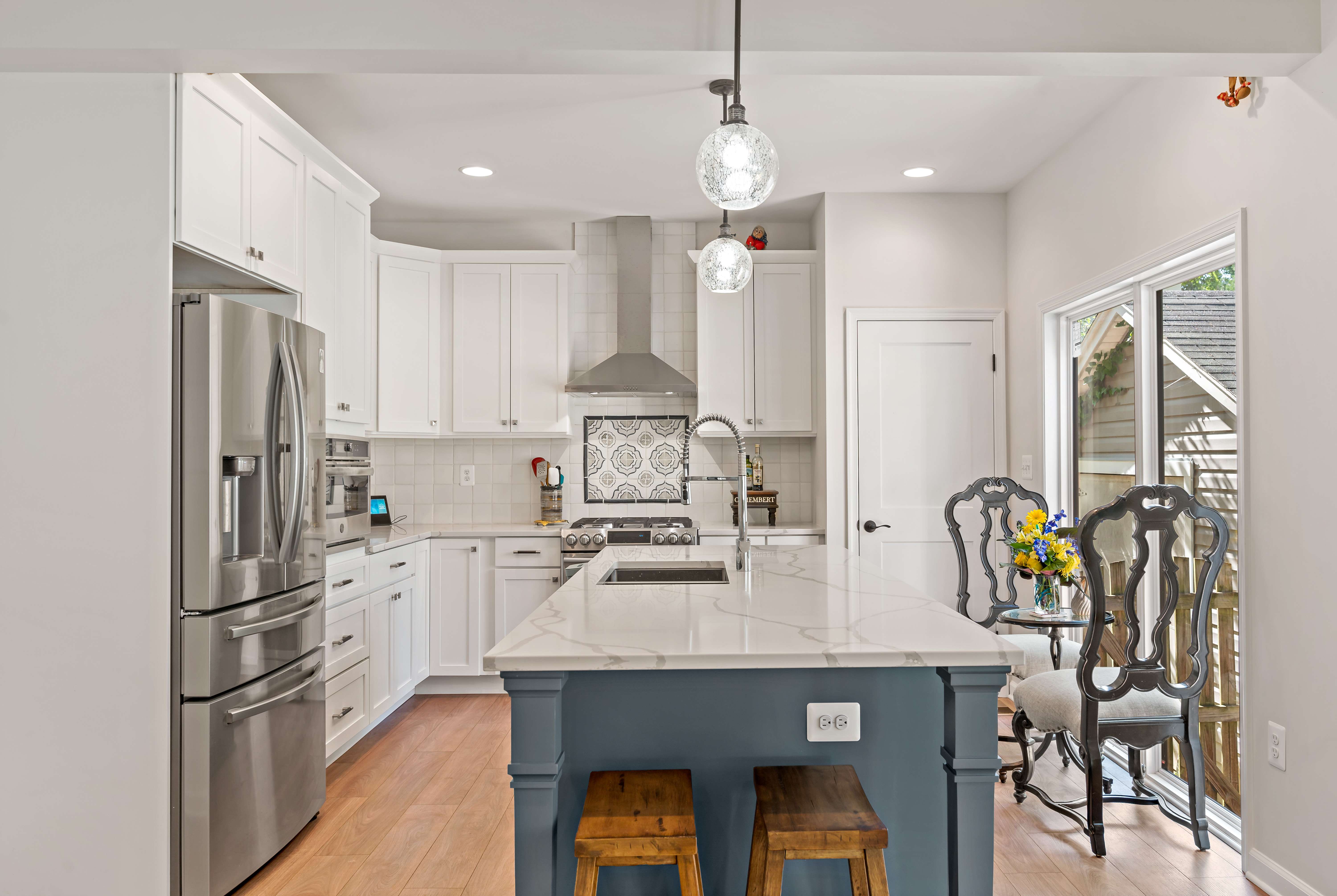 Modern Kitchen Addition with large kitchen island