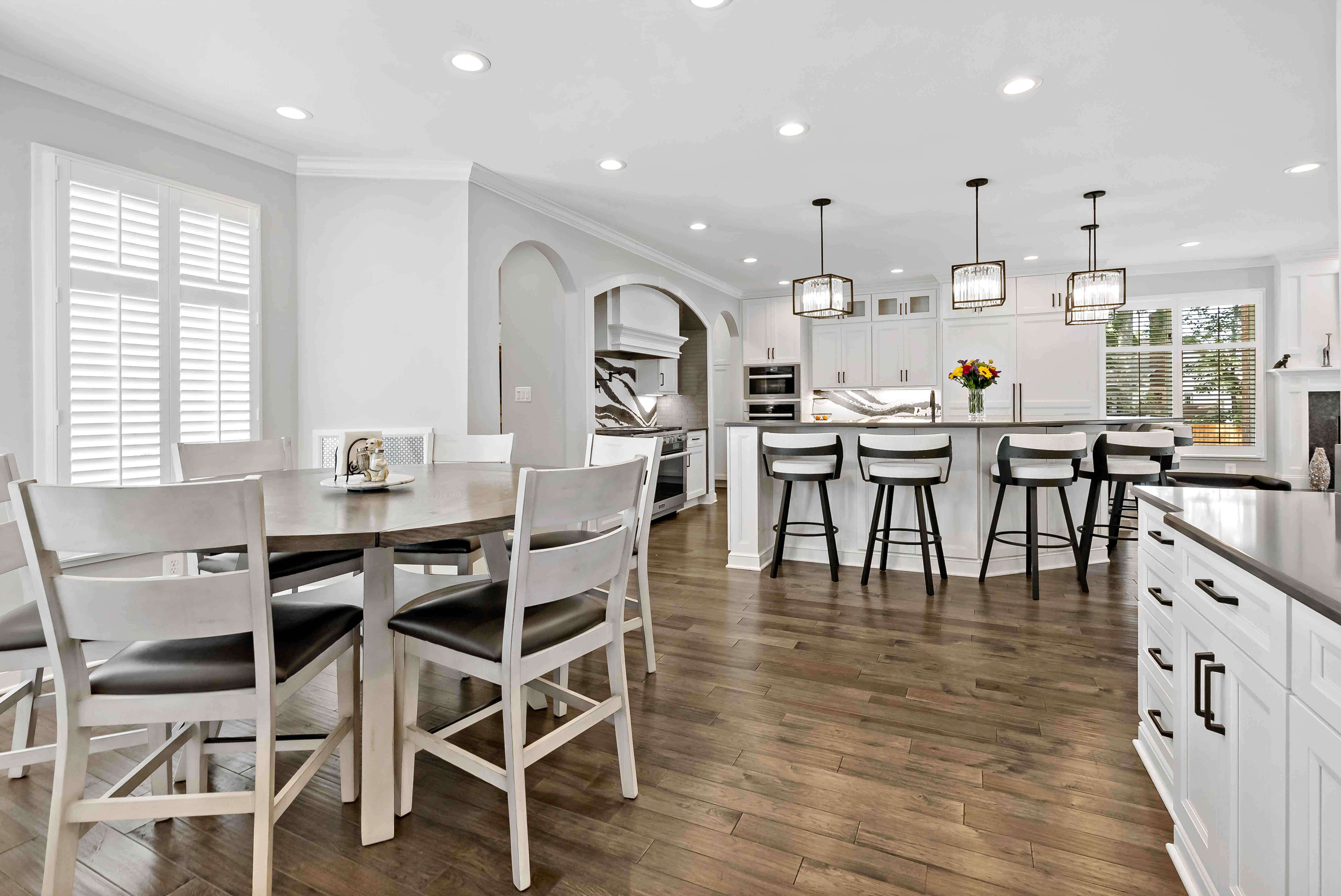 Open concept kitchen and dining room