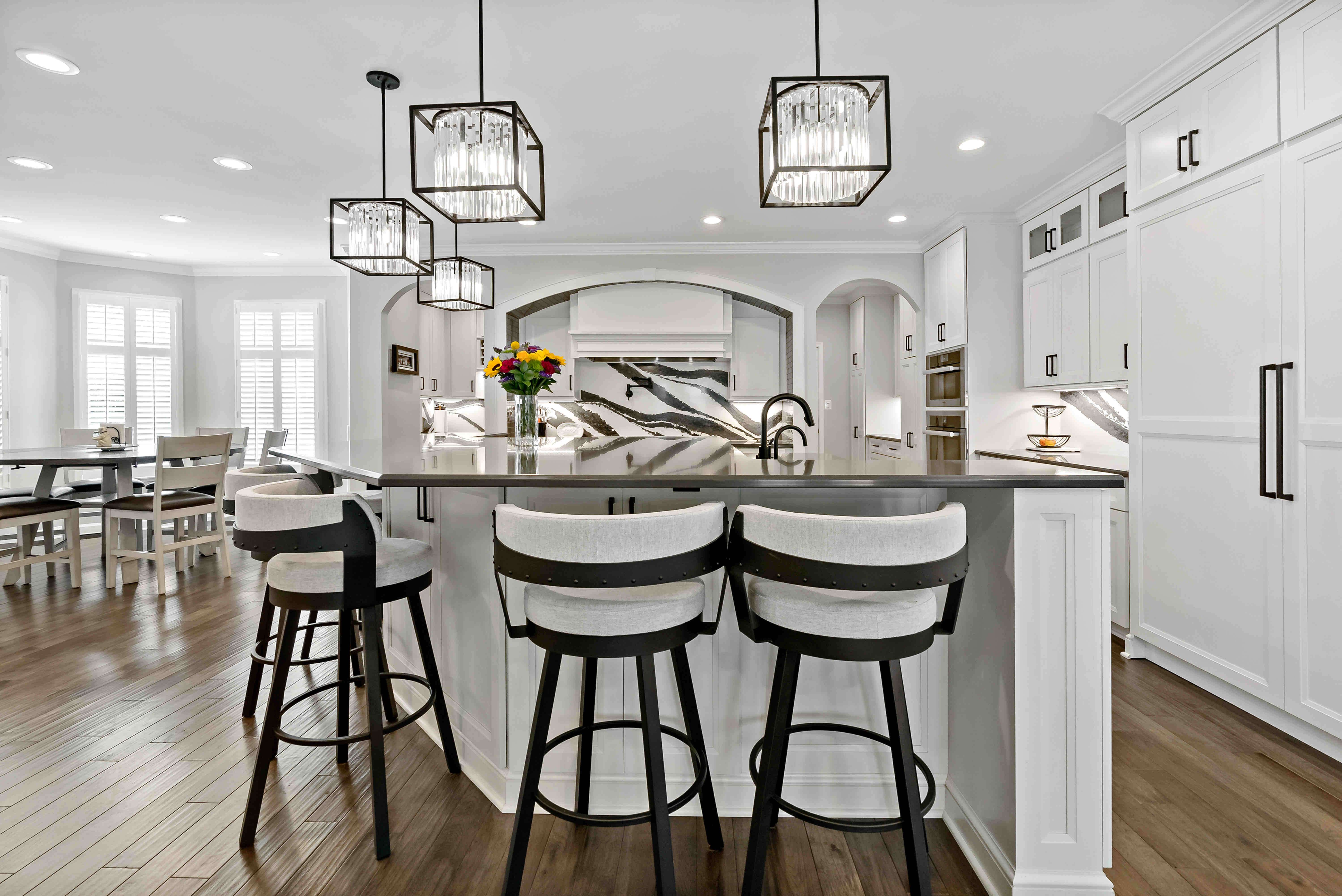 Open spacious kitchen with large island