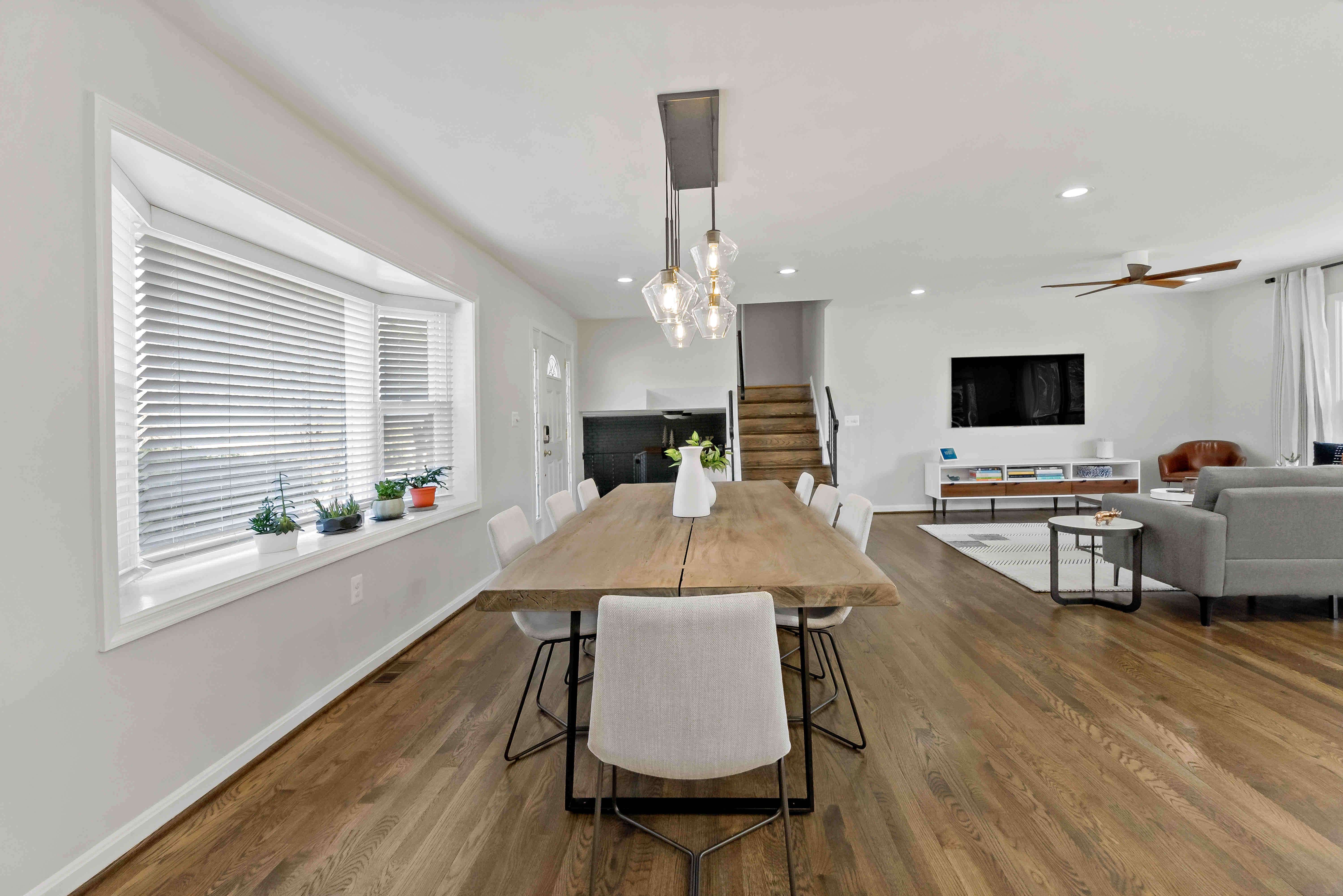 Kitchen table with pendant lighting