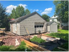 exterior of garage under remodel