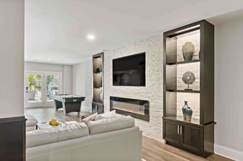 Basement with entertainment area