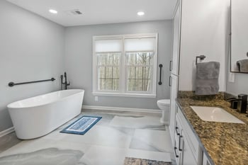 Large window with natural light in bathroom