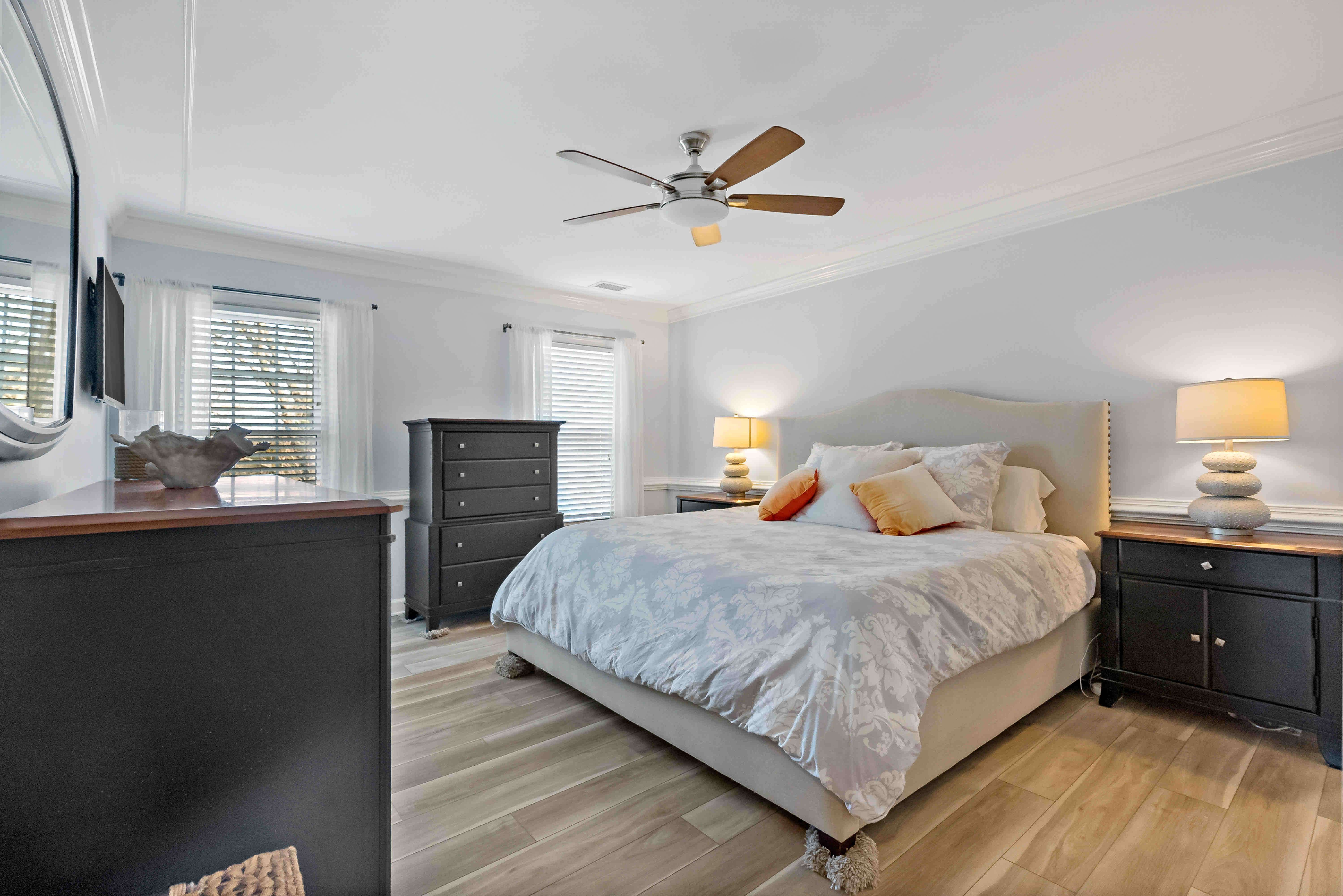 Hardwood floor in master bedroom