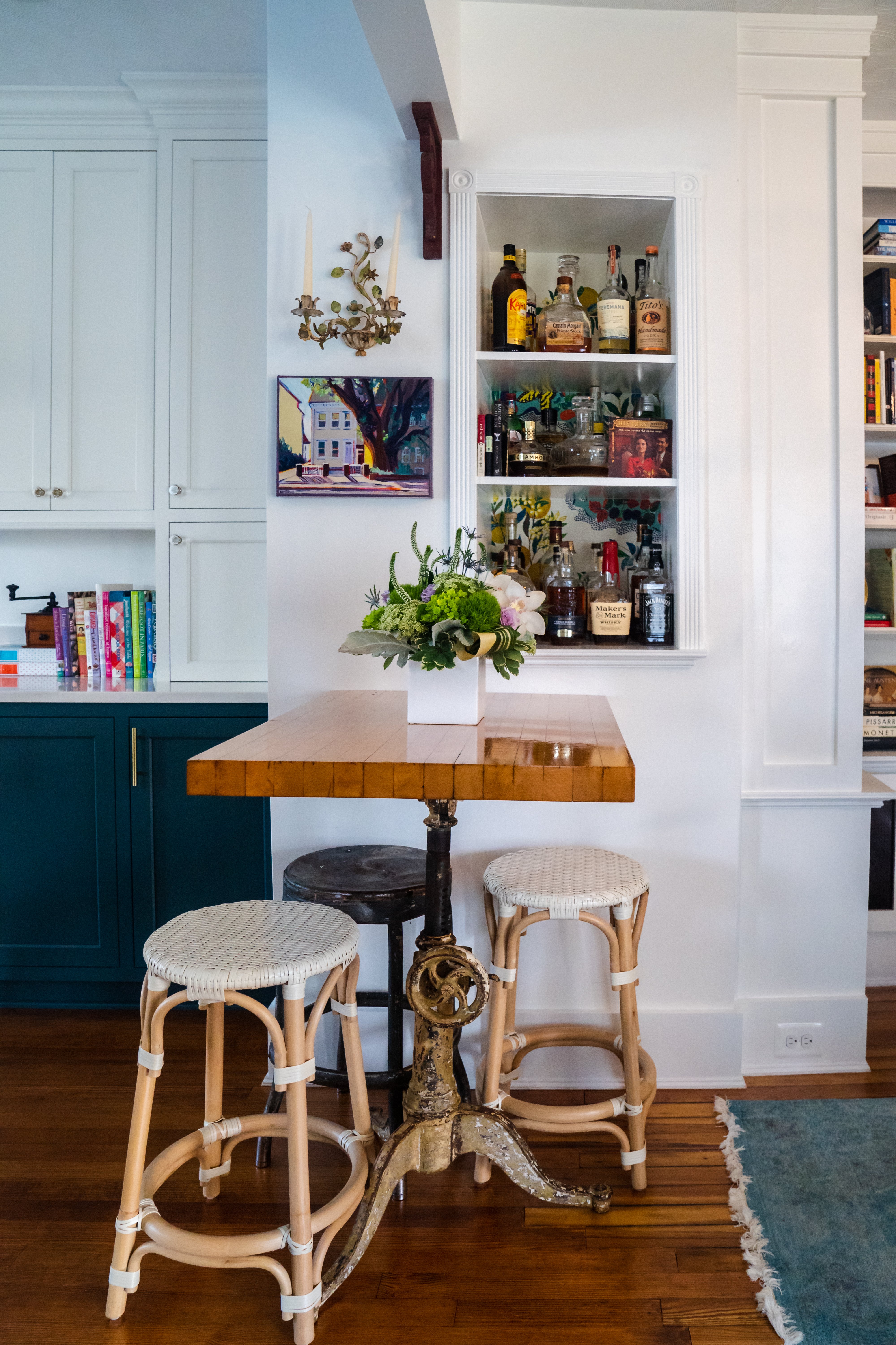 Small table with bar stools