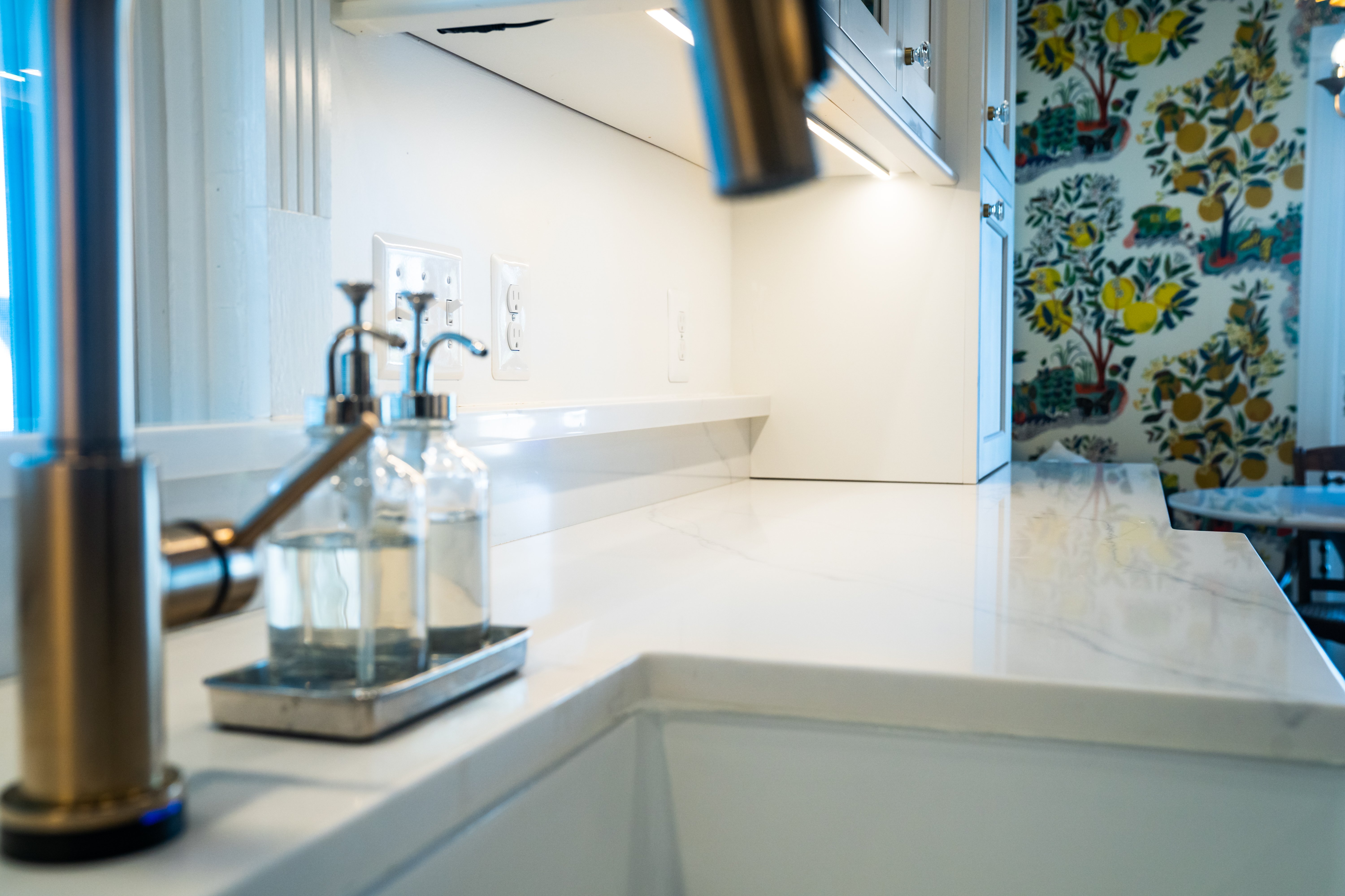 White countertop in kitchen