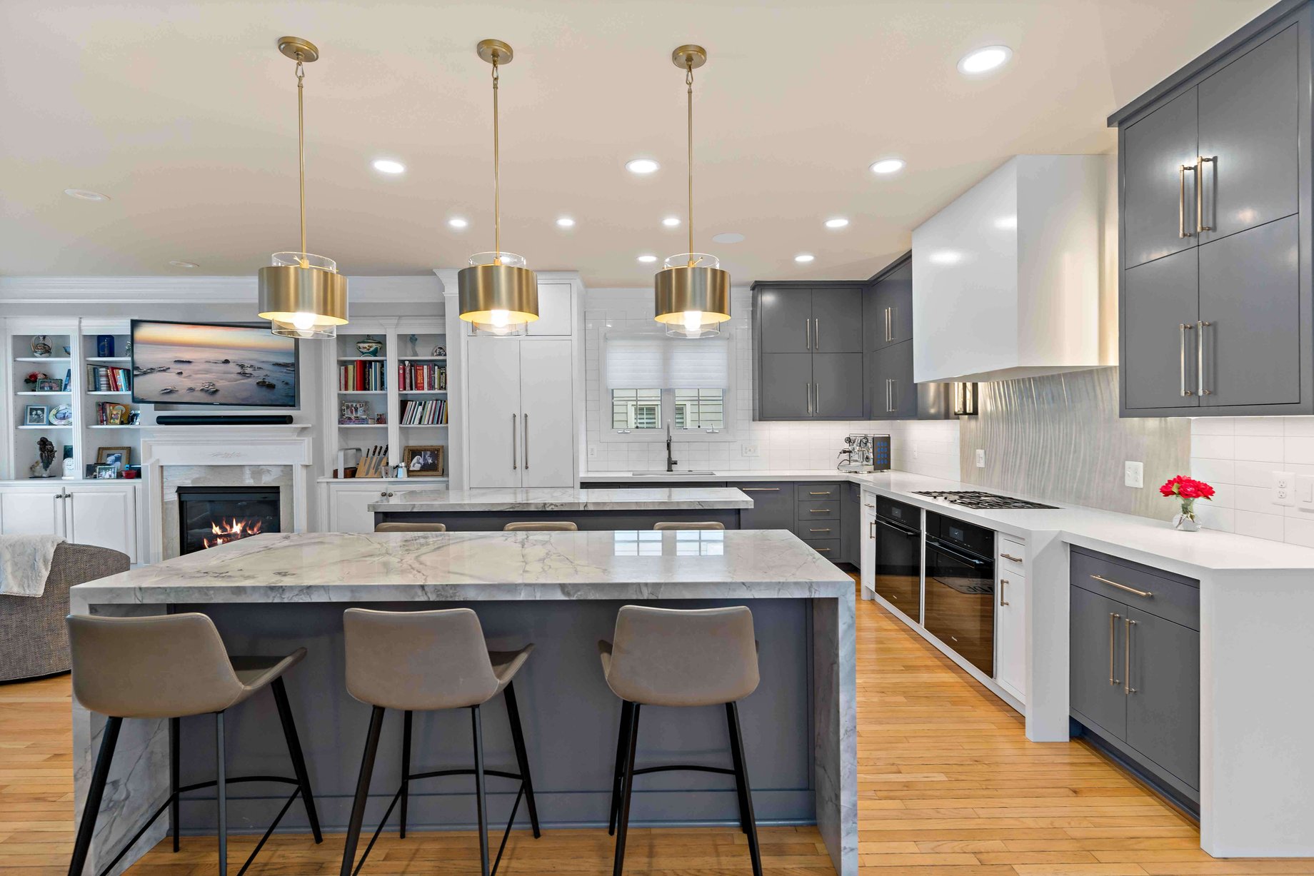 Pristine McLean Kitchen and Basement Remodel Offers Functionality for ...
