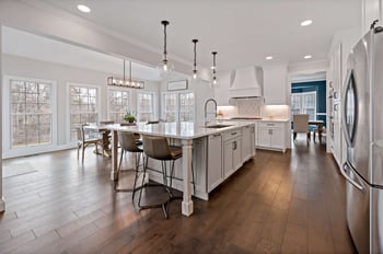 Elegant White Kitchen open concept large spacious