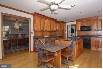 Before image of kitchen with outdated design