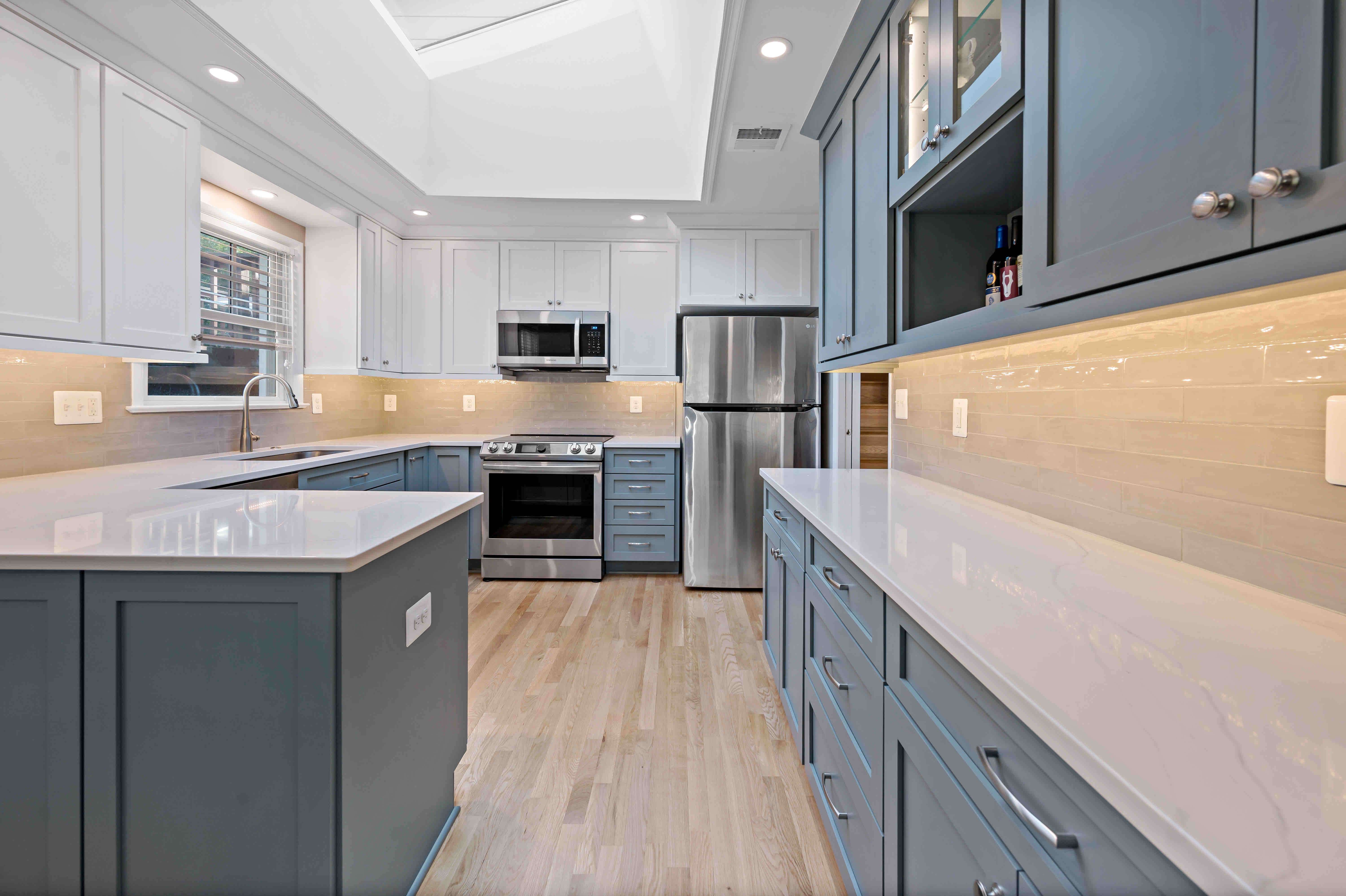 Under cabinet lights in kitchen