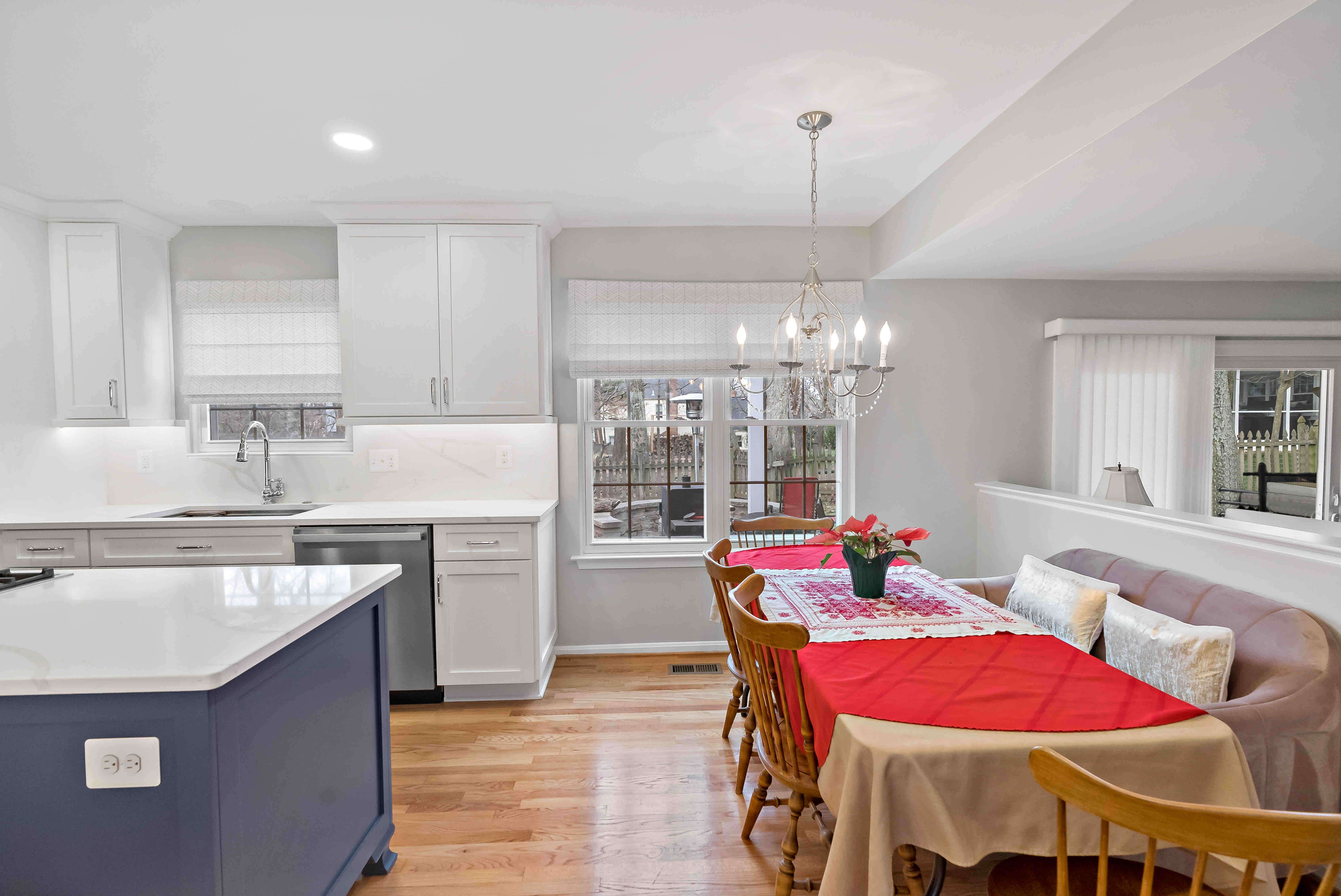 Kitchen table in open kitchen space
