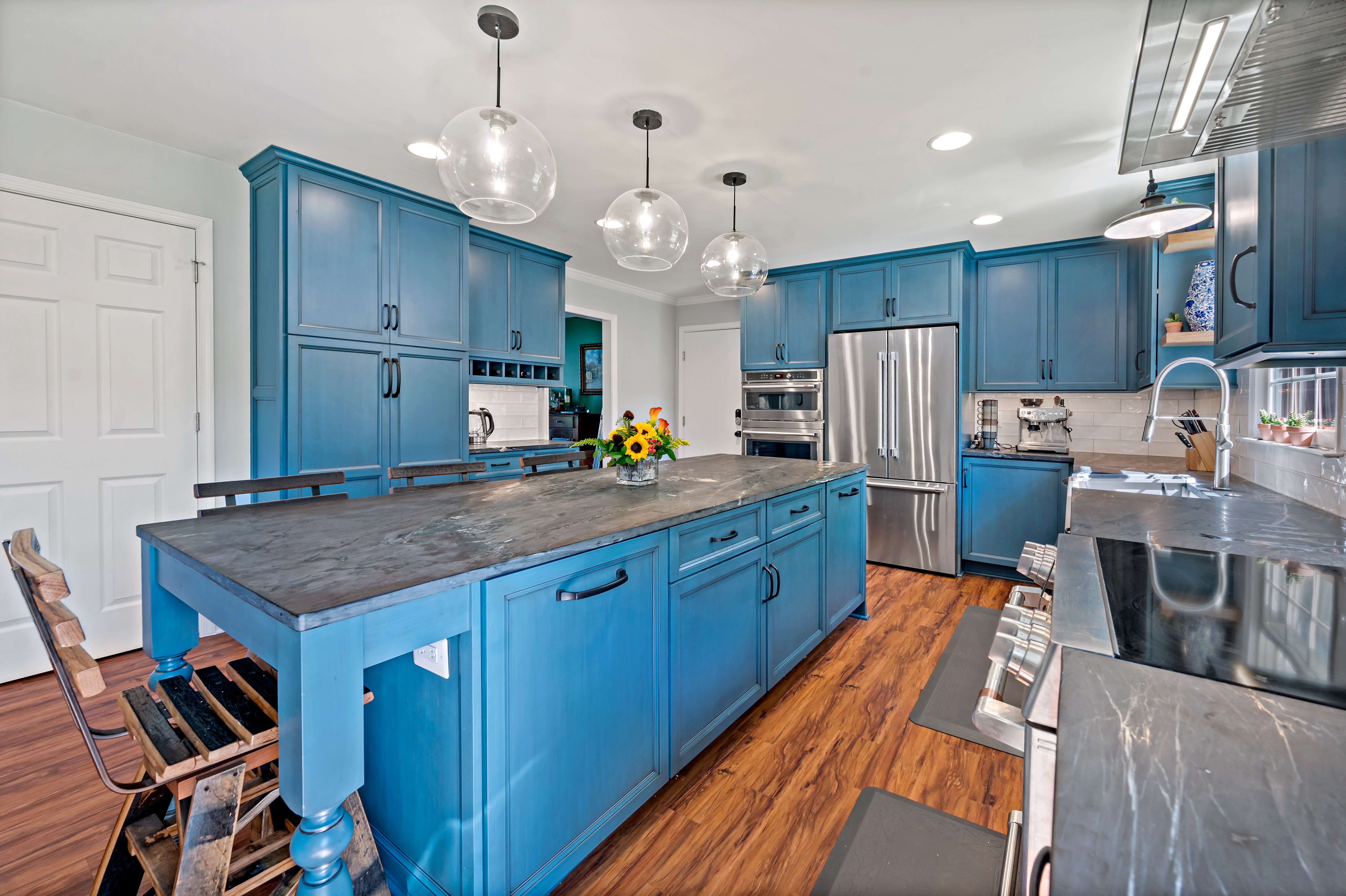 Unique Blue Kitchen Island