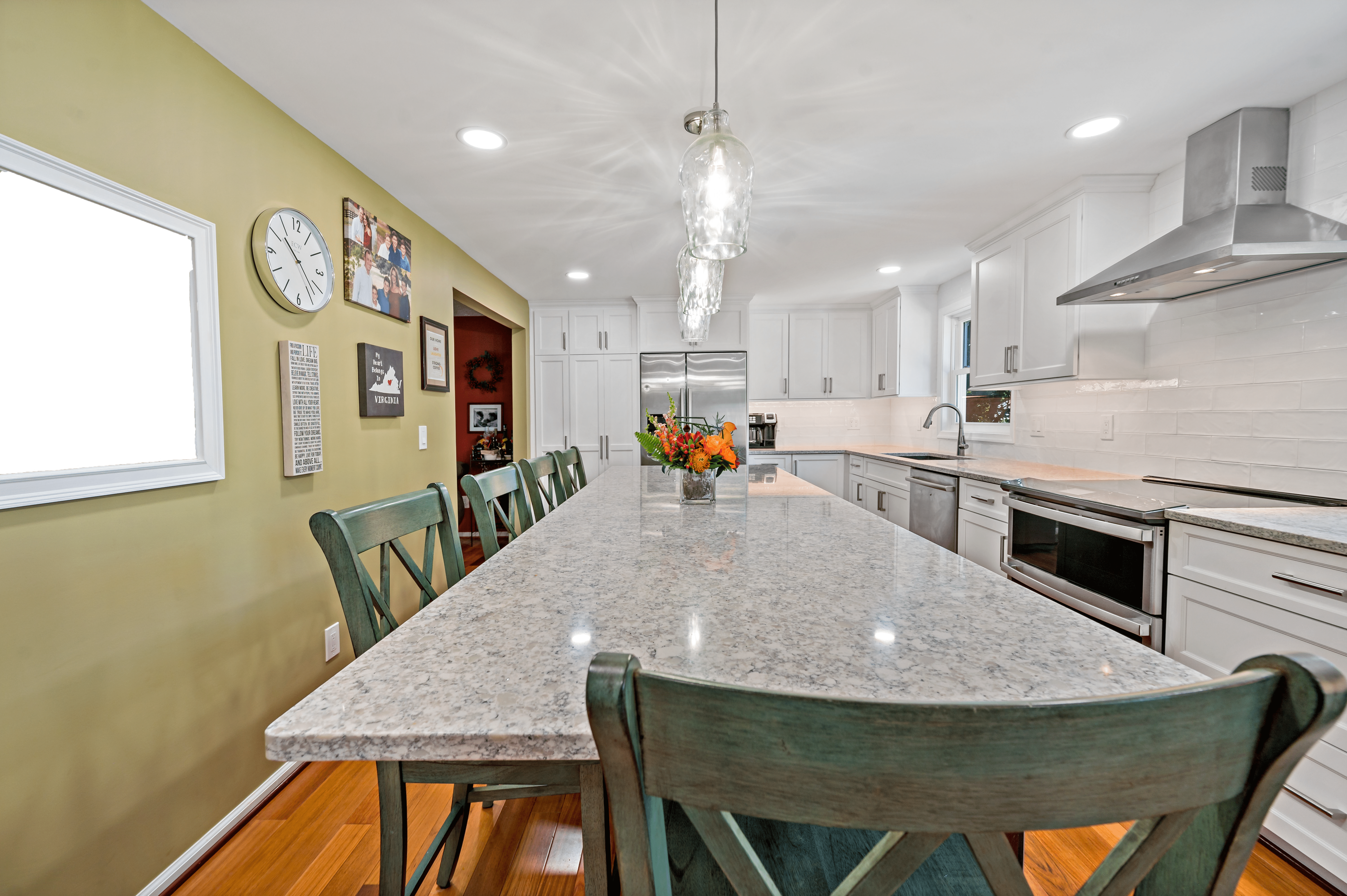 Long Granite Kitchen Island With Seating