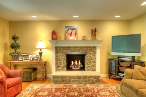 Stone Built In Fireplace
