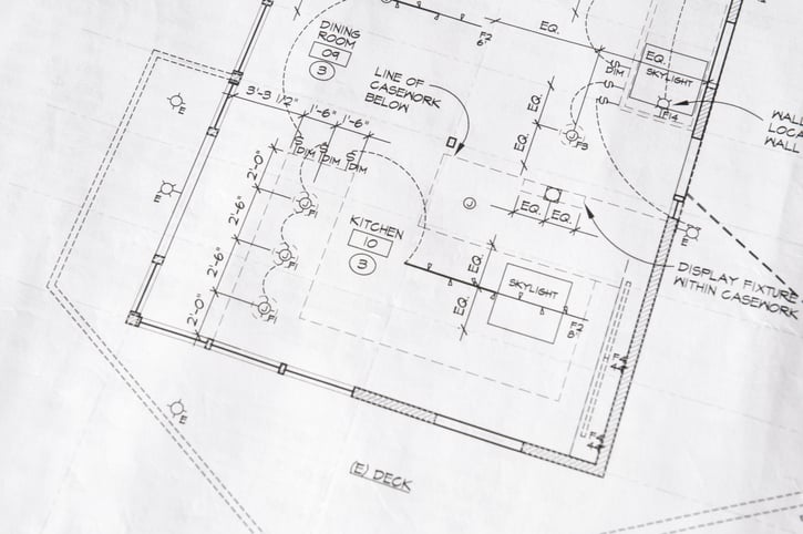 Home Remodel Blueprint of a Kitchen's Electrical Plan