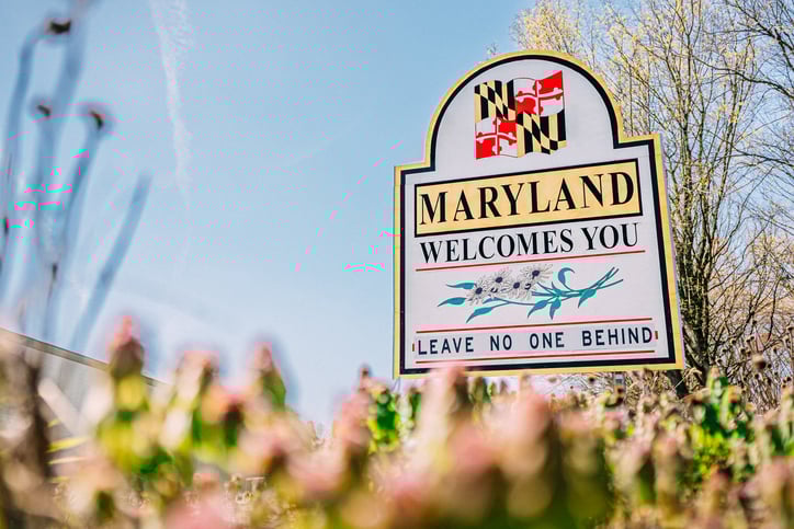 Welcome to Maryland sign