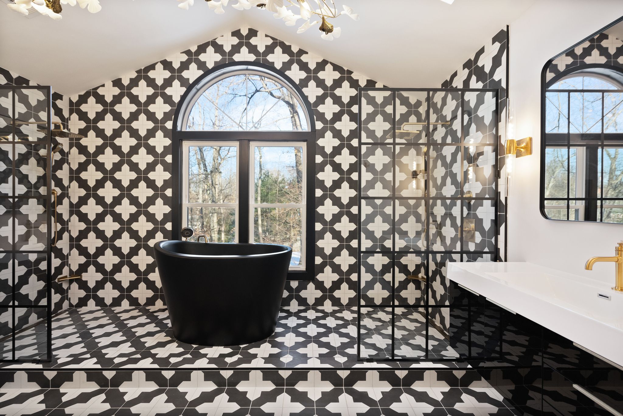 A calm, spa‑like retreat using symmetry, sculptural elements, and a quiet, refined palette