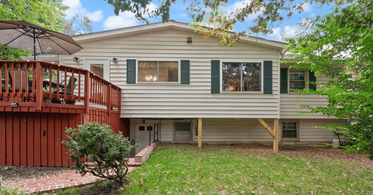 After photo: reduced deck space to make room for kitchen bump-out and rear addition
