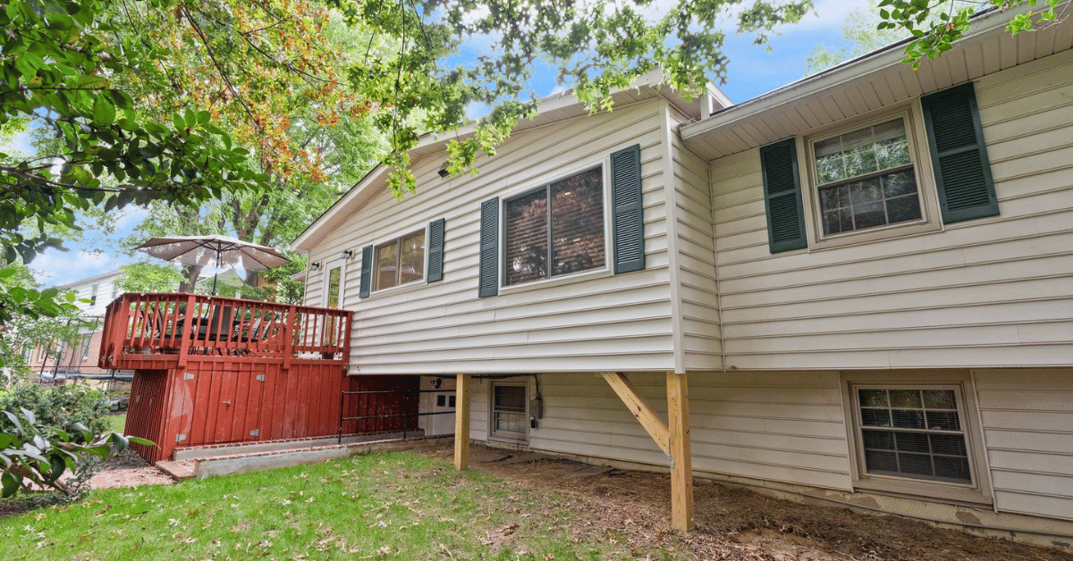 After photo: reduced deck space to make room for kitchen bump-out and rear addition