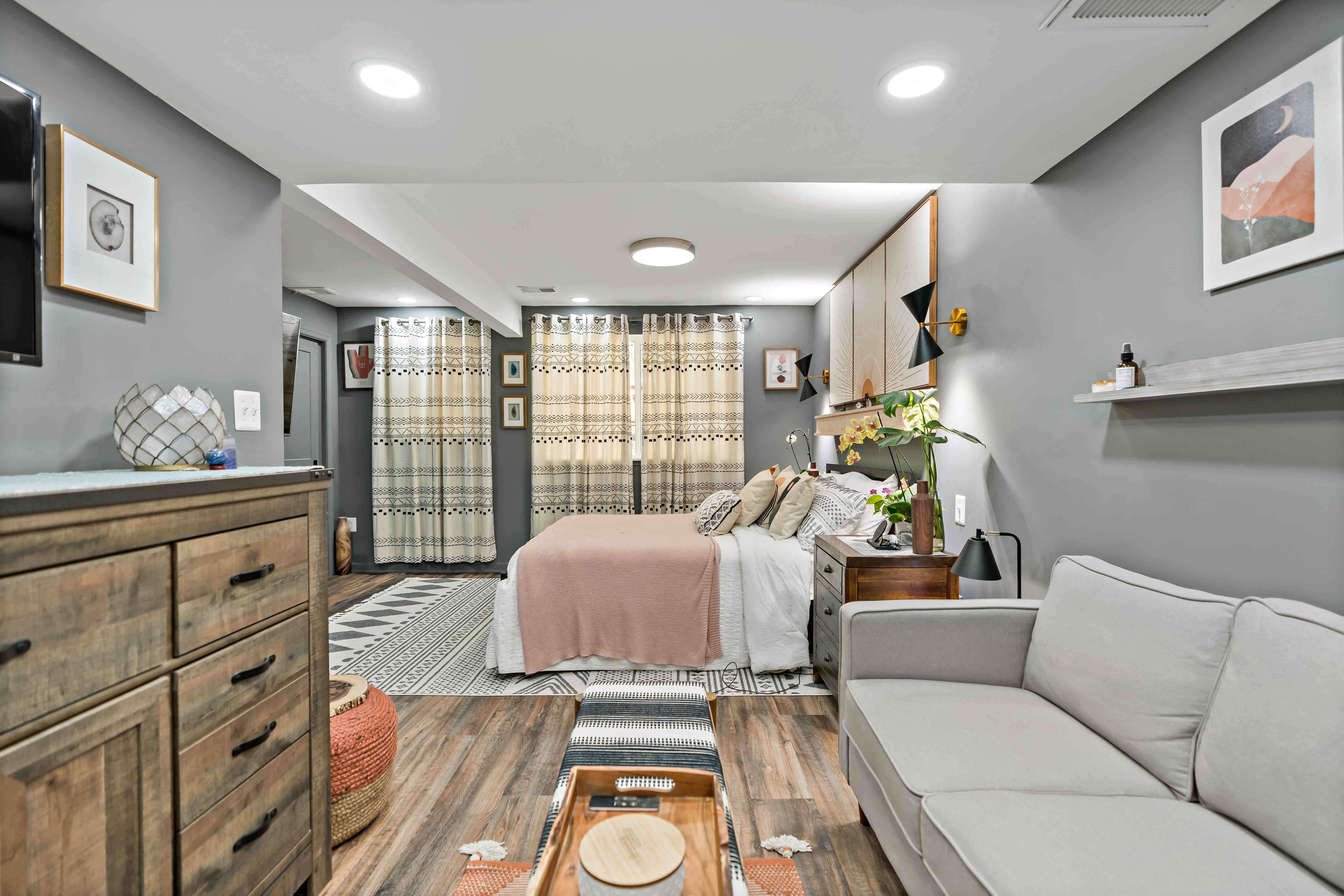 Sterling Basement Transformed into Cozy and Functional Primary Suite