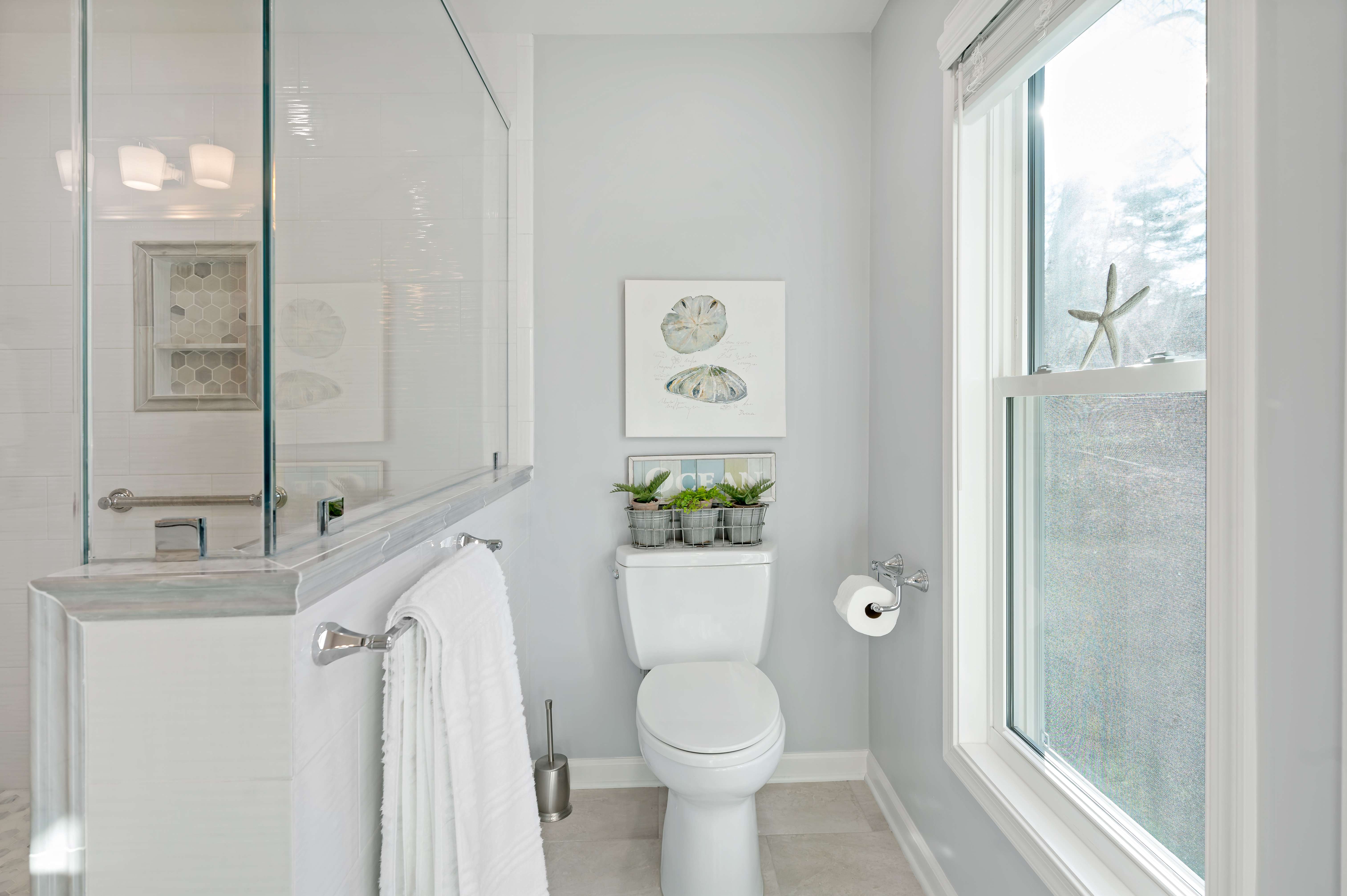 View of a Toilet in a Newly Remodeled Master Bathroom in Herndon, VA