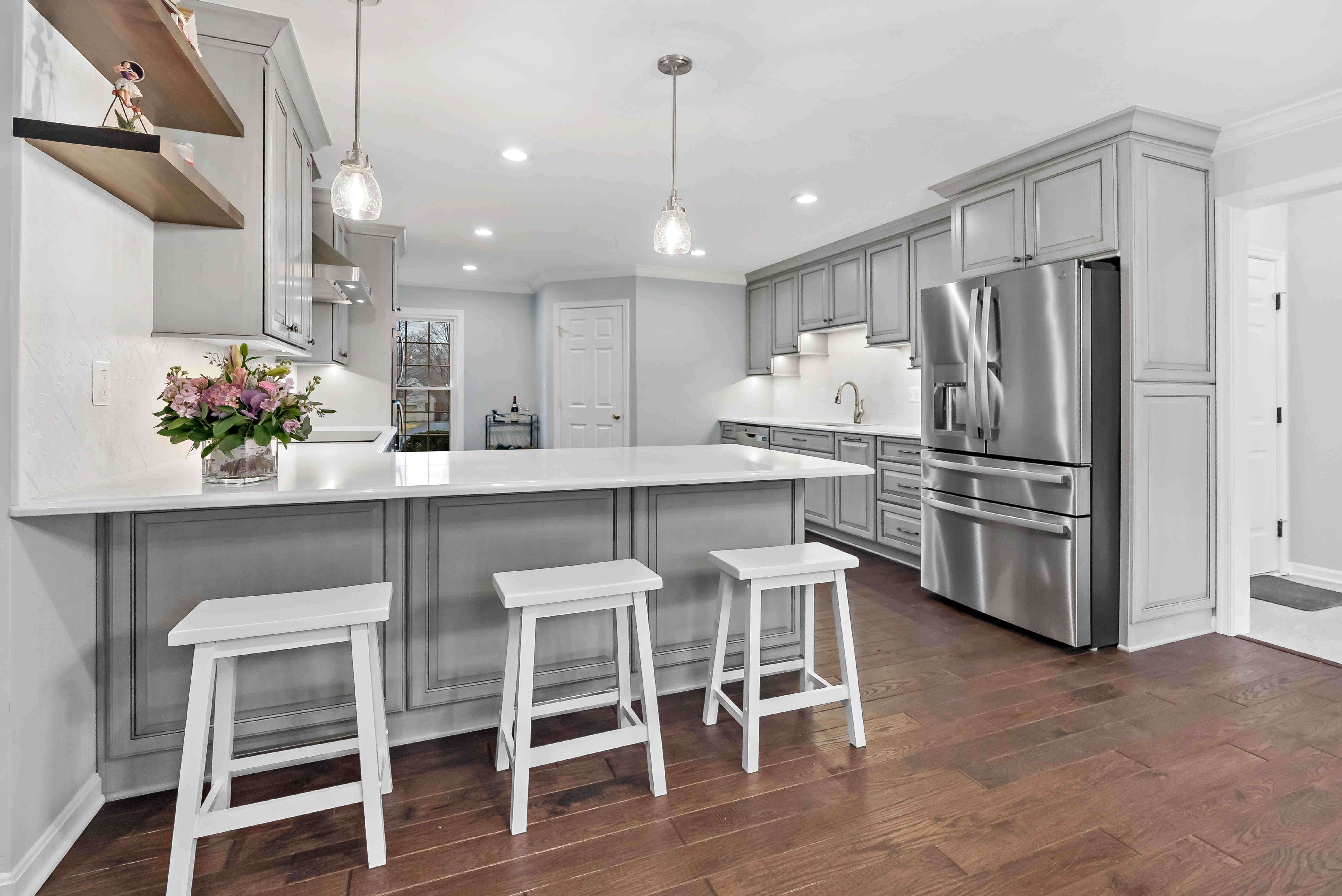 Kitchen Remodel with newly updated cabinets 