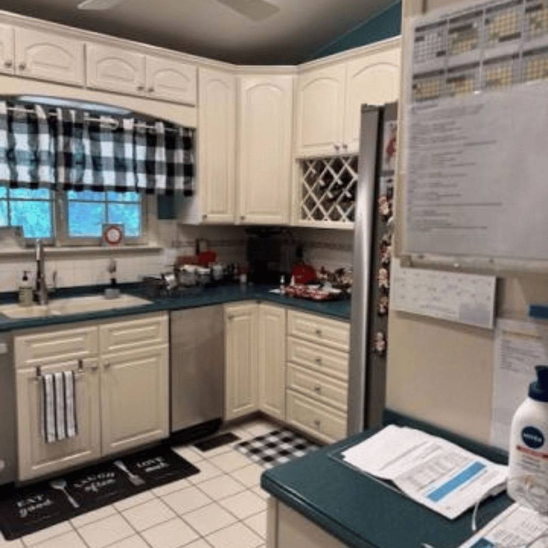 Before photo: closed off, dated kitchen