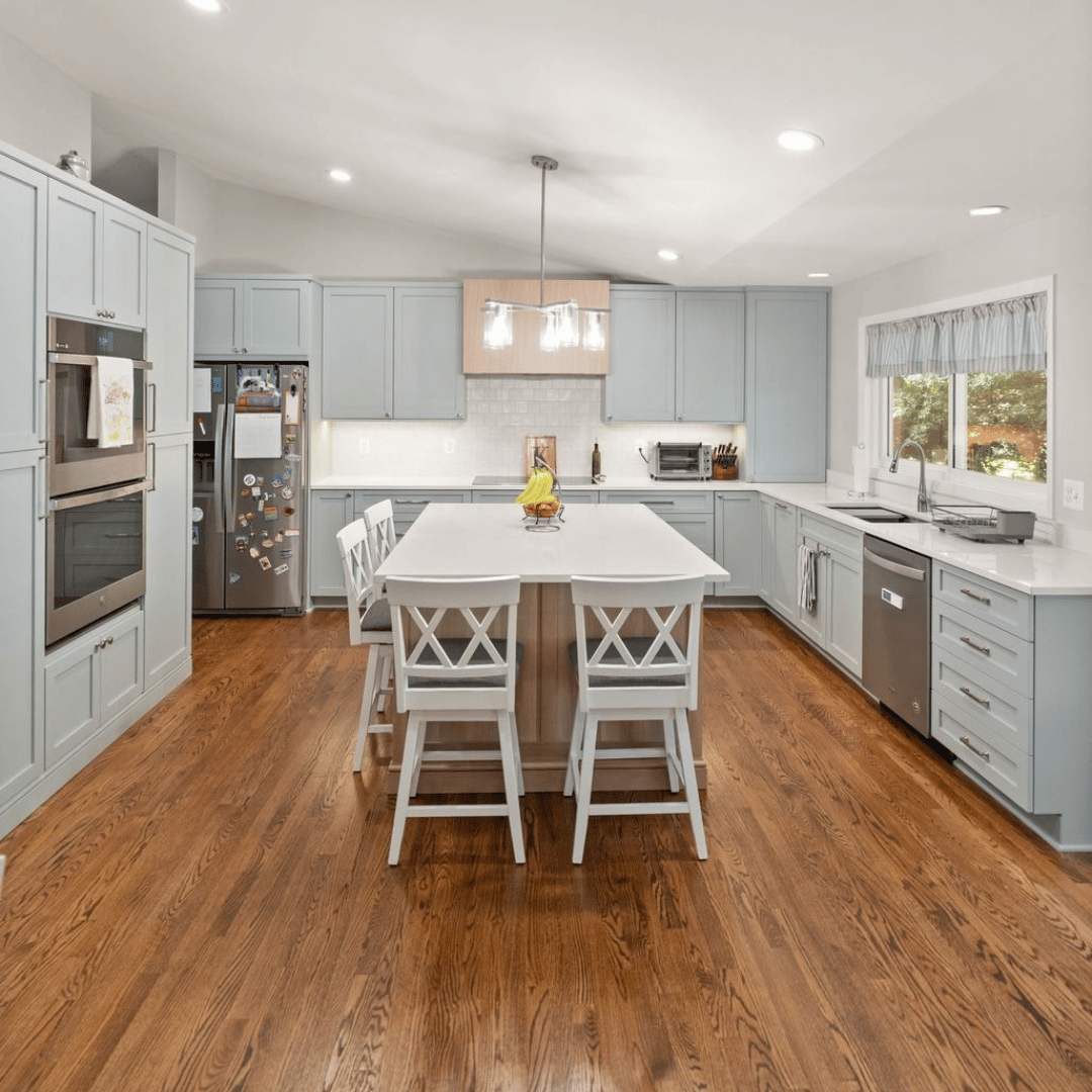 After photo: bright, open freshly remodeled kitchen 
